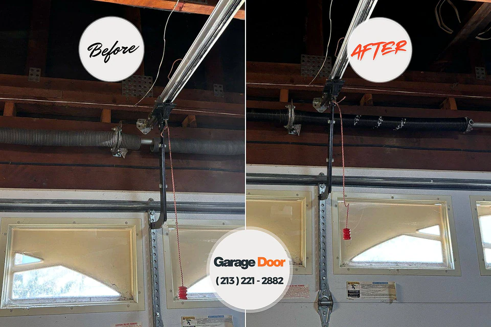 Before and after: garage door repair 77482